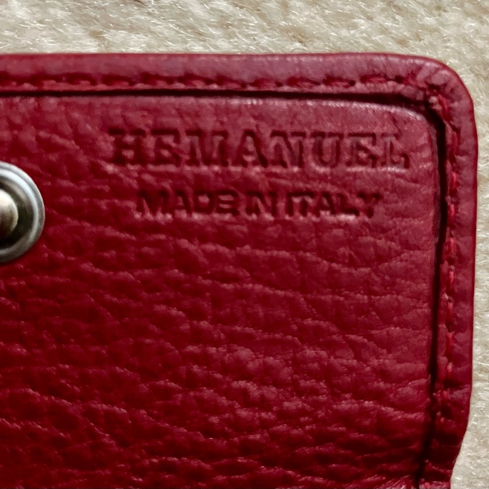 Hemanuel Coin Purse Made in Italy Red Leather - Picture 3 of 10